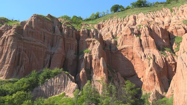 Panorama of the Red Ravine (Rapa Rosie) in Romania