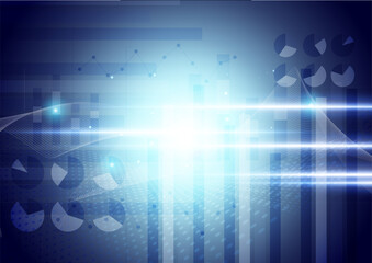 青のグラフイメージ背景