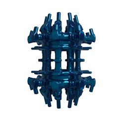 Metal abstract shape, 3d render © neurostructure