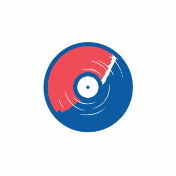 Vinyl record in cartoon, doodle style. Image for t shirt. Isolated 2d vector illustration in logo, icon, sketch style, Eps 10. AI Generative