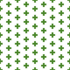 Naklejka premium Seamless pattern with green cross sign