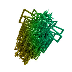 Metal abstract shape, 3d render © neurostructure