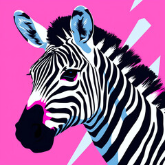 abstract pink zebra. Generative ai