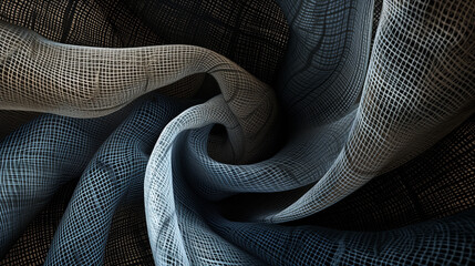 Abstract tapestry woven swirl from threads background wallpaper