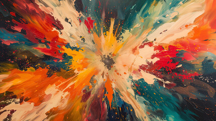 Abstract watercolor painting vibrant burst of colors wallpaper background