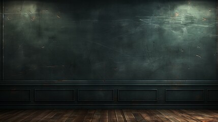 Empty wooden chalkboard on the wall Education concept with copy space