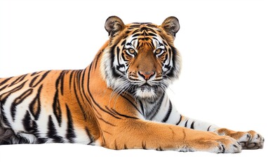 Bengal Tiger on White