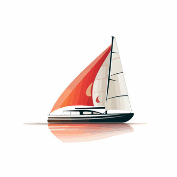 recommend clip art: Catamaran in cartoon, doodle style. Image for t shirt. Isolated 2d vector illustration in logo, icon, sketch style, Eps 10. AI Generative