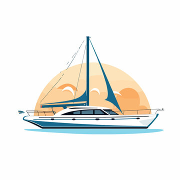 recommend clip art: Catamaran in cartoon, doodle style. Image for t shirt. Isolated 2d vector illustration in logo, icon, sketch style, Eps 10. AI Generative