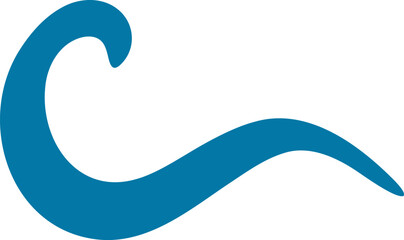 Sea waves silhouette illustration. Wave shape design element