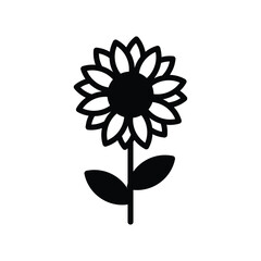 sunflower icon with white background vector stock illustration