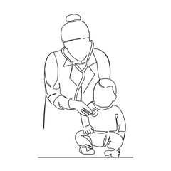 doctor examining baby