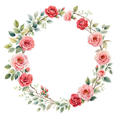 Fototapeta premium red-rose-floral-frame-floating-in-a-void-minimalist-aesthetic-high-resolution-photography-focus