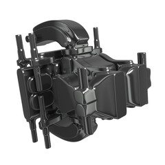 Metal abstract shape, 3d render © neurostructure