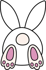 Bunny butt in cartoon style。Rabbit Tail SVG。