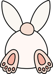 Bunny butt in cartoon style。Rabbit Tail SVG。