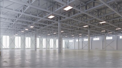 interior of a building.3D render of empty exhibition space. backdrop for exhibitions and events	