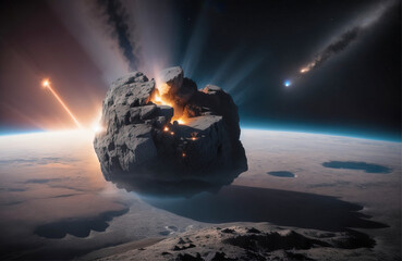 Uderzenie asteroidy z kosmosu.