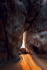 Breezy Morning Gadani Beach with rocks and mountain Balochistan Pakistan