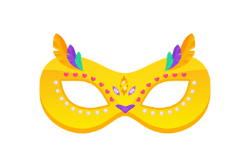 Carnival owl mask for carnival, masquerade, purim and mardi gras. On a white isolated background