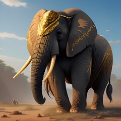 elephant in the wild - AI generator