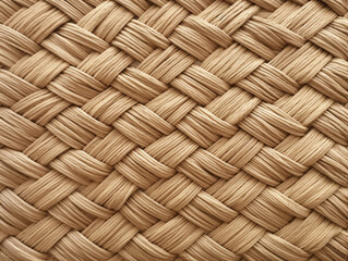natural straw weaving beige, light brown natural fibers for background, AI Generation