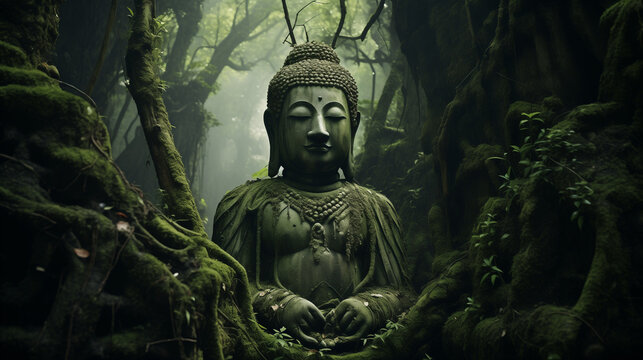 Buddha's Graceful Presence in the Forest