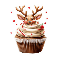 Fototapeta premium Christmas reindeer and cake