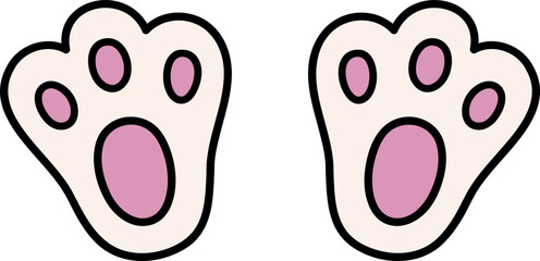 bunny paw in cartoon style vector