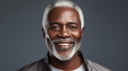 Obraz premium Headshot of African American man and elf with dermatology and cosmetic treatment for clear, glowing and fresh skin Generative AI