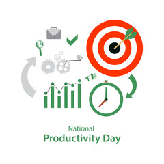 National Productivity Day vector, illustration. Office productivity concept design.