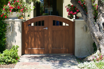 garden gate with double arched doors