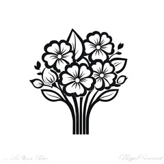 Black and white Flower icon. Flower bouquet icon. bouquet of flowers icon vector illustration design. Flower Bouquet. Wedding Flower Bouquet. Flat Vector Icon illustration. Simple black symbol.