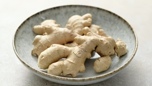 Ginger root, stock footage video 4k