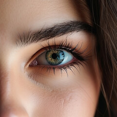 Obraz premium close view of beautiful woman eye