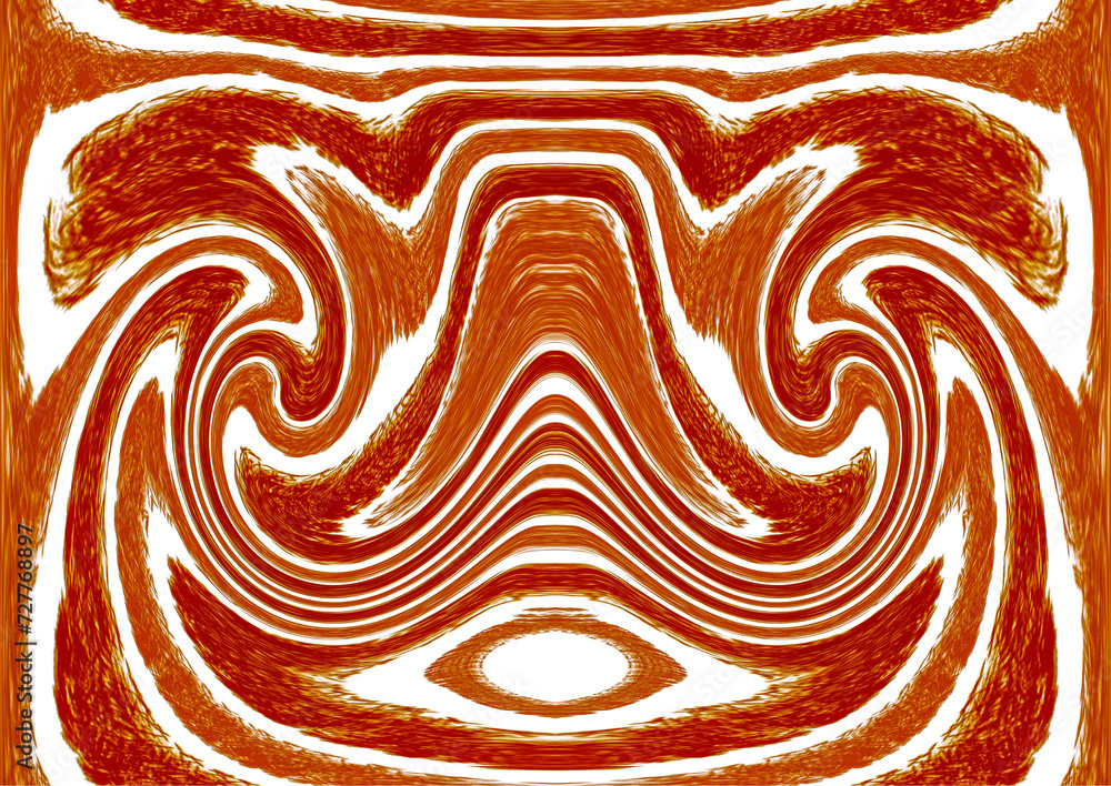 Poster swirling red flowing lines create a light symmetrical pattern on a white background. abstract colorf