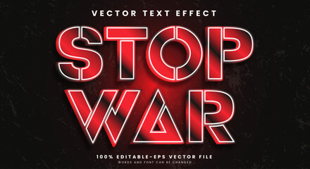 Red Stop War Editable Text Effect Template