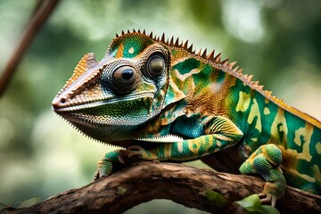 Fototapeta premium iguana on a branch