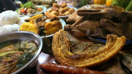 duck with mushroomFood for pay respect to ancestor for chinese new year.s