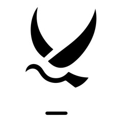 minimal Seagull vector icon, flat symbol, black color silhouette