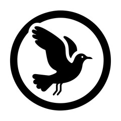 Obraz premium minimal Seagull vector icon, flat symbol, black color silhouette