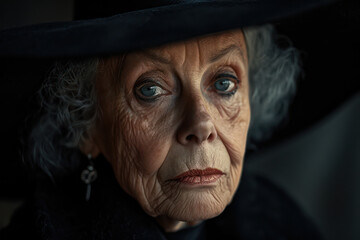 Sad and Lonely: Portrait of a Thoughtful Senior Lady with Wrinkled Skin, Reflecting on Aging and Life