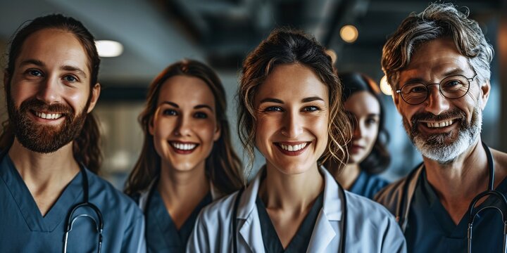 A Group Of Healthcare Professionals, Including Doctors And Nurses, Working Together To Provide Medical Care And Support.