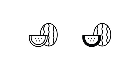  watermelon icon with white background vector stock illustration
