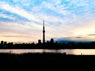 Naklejka premium skytree riverside