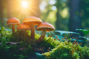 mushrooms in the forest