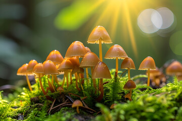 mushrooms in the forest