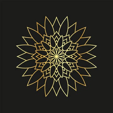 Circular pattern in the form of a mandala. Henna tatoo mandala.