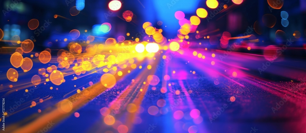 Poster abstract bokeh lighting: mesmerizing road of abstract, bokeh, lighting - a captivating display of ab