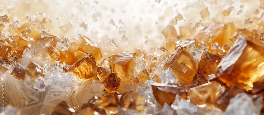 Aufkleber abundant heap of amber and white background: a stunning visual with an overflowing heap of amber and